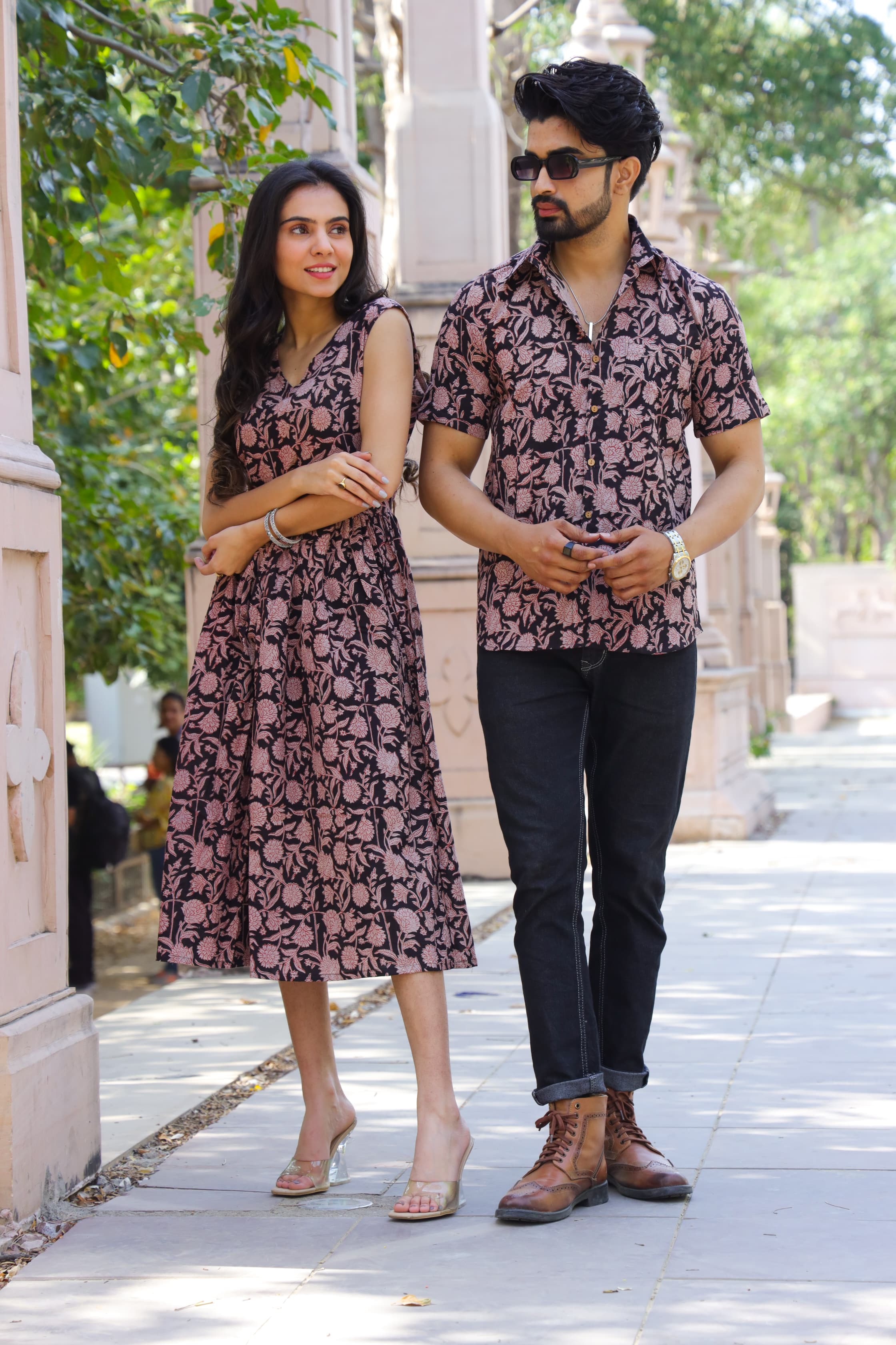 Handsome Couple Set Cotton - One Piece & Half Sleeve Shirt