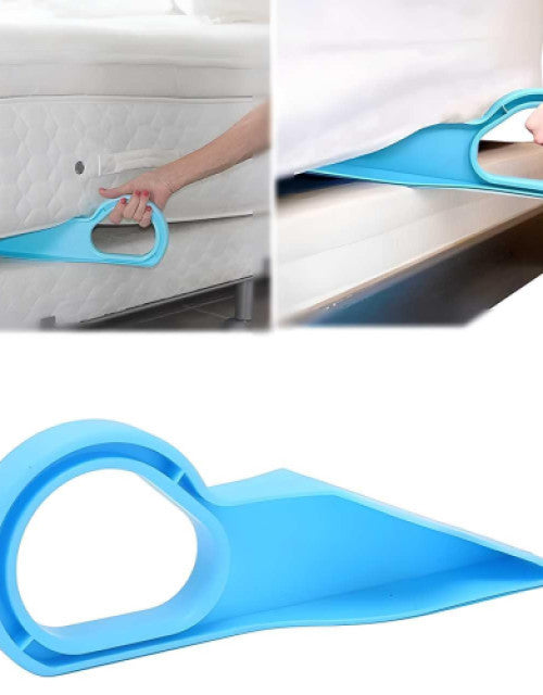 Bed making tool lifting mattress for easy bed sheet tuck-in