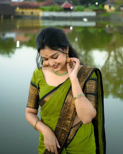 Best-Selling Premium Kanchi Cotton Saree - Soft Silk for Women