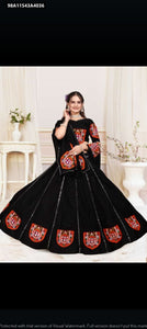 Black Gamthi Mirror Work Lehenga for Women | Authentic Festive & Ethnic Wear Online