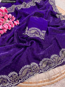 Blooming Jarkhan Work Silk Saree for Women | Festive & Party Wear