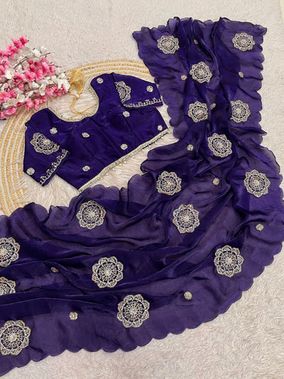 Bollywood Designer Fandy Satin Saree for Women | Festive & Party Wear