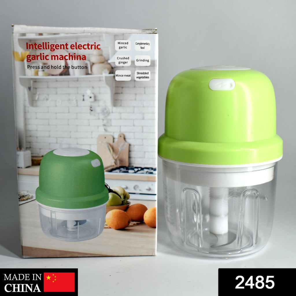 Compact 2485 portable USB rechargeable electric chopper for garlic, onion, fruit, and vegetables