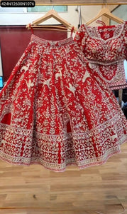 Bridal Heavy Embroidery Mirror Work Lehenga Choli for Women | Wedding & Festive