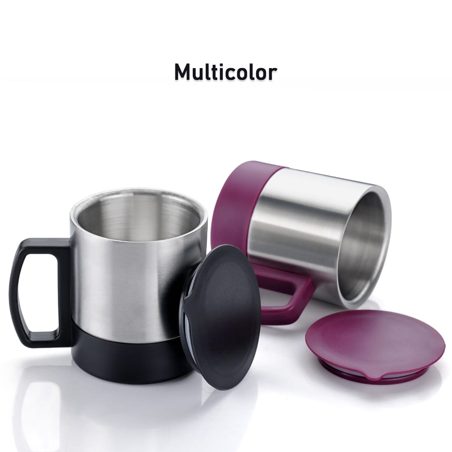 5565 Stainless Steel Coffeetea Cup Stainless Steel Lid Cover Hot Coffeetea Mug Hot Insulated Double Wall Stainless Steel Coffee And Milk Cup With Lid Handle Easy To Carry - Coffee Cup (1 Pc)