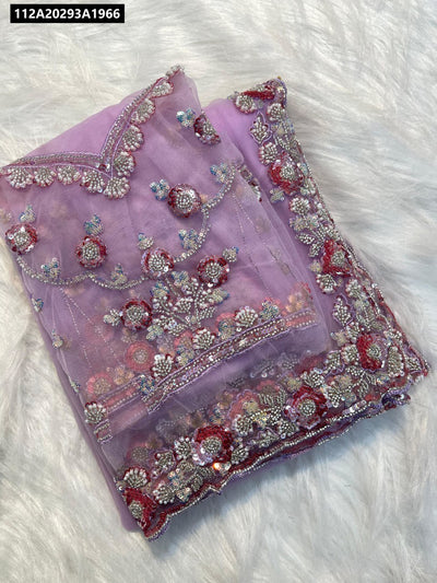 Butterfly Net Handwork Saree for Women | Party Wear