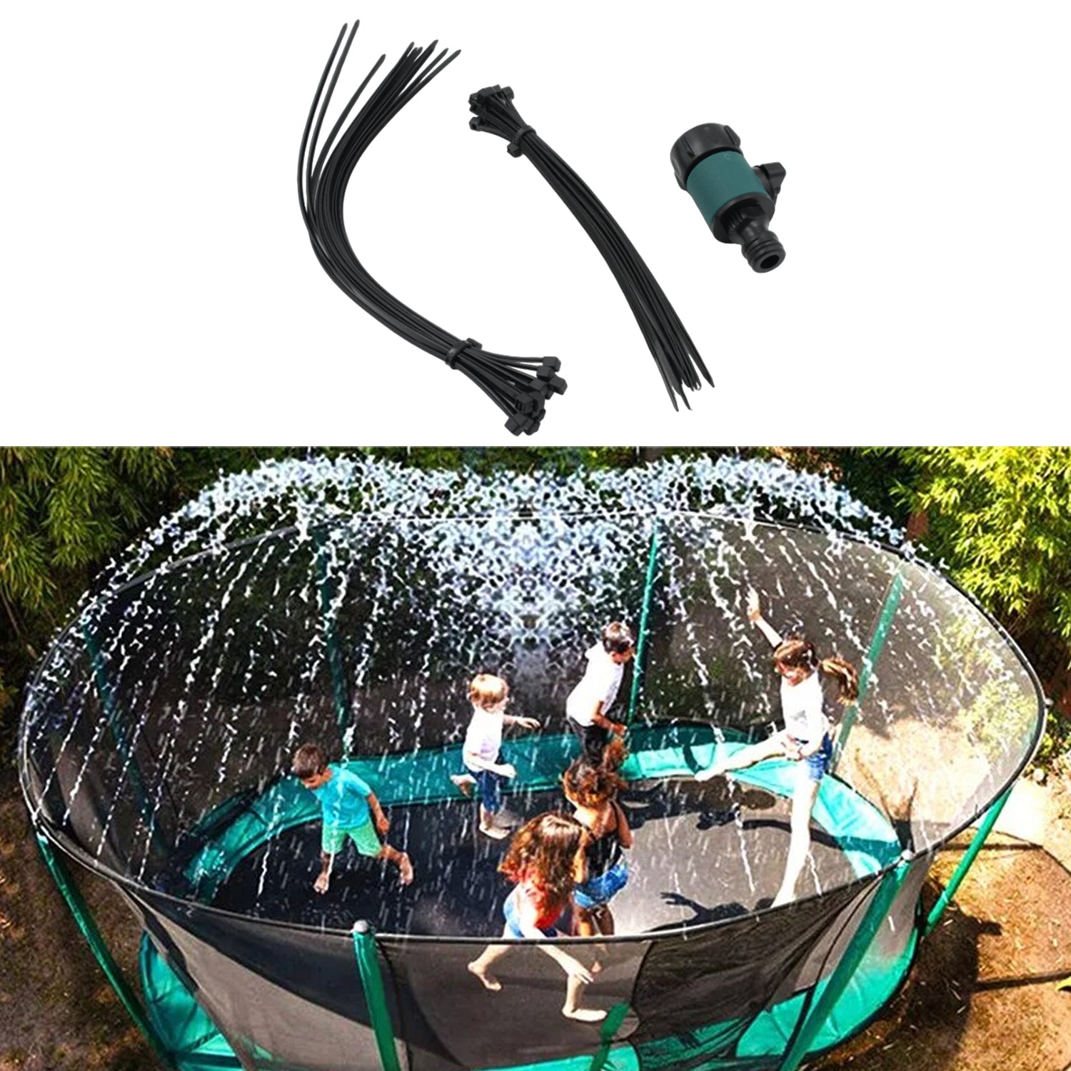 9355 Trampoline Sprinkler For Kids - Outdoor Trampoline Water Sprinkler For Kids And Adults Trampoline Accessories Sprinkler 39ft Long For Water Play Games And Summer Fun In Yards (39ft) - TREND BUY