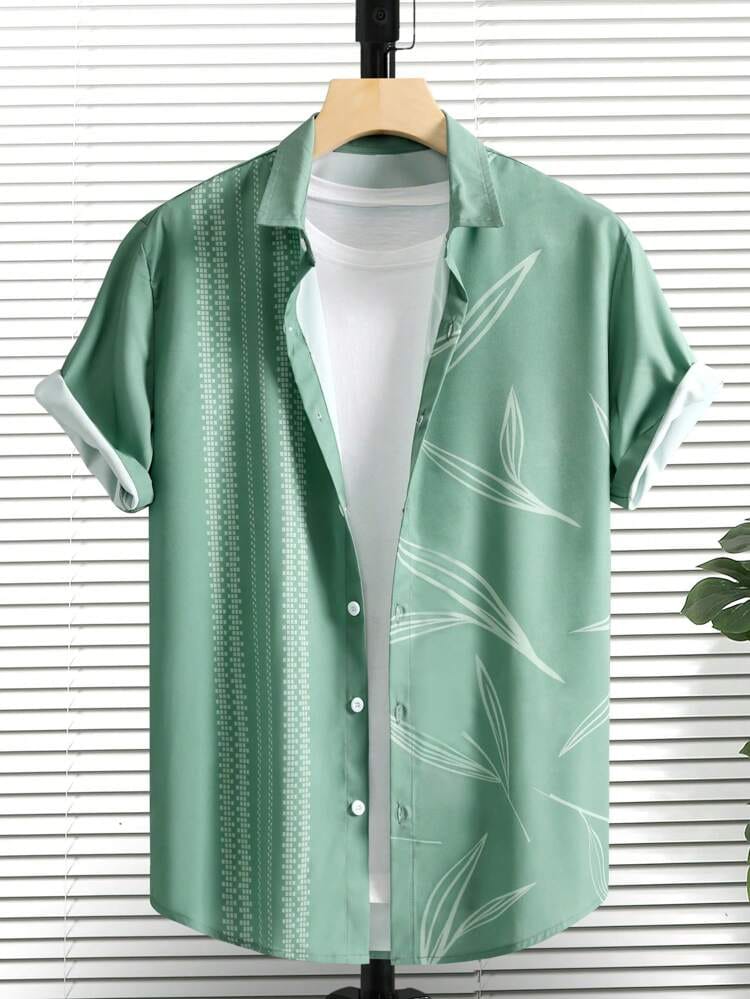 Half Sleeves Shirts for Men green L