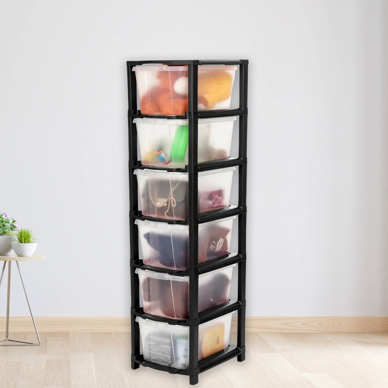 TRENDBUY 6-layer modular plastic drawer storage cabinet for efficient home organization.