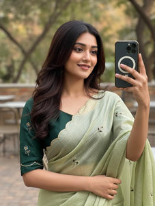 Candy Crush Tissue Saree for Women | Festive & Party Wear