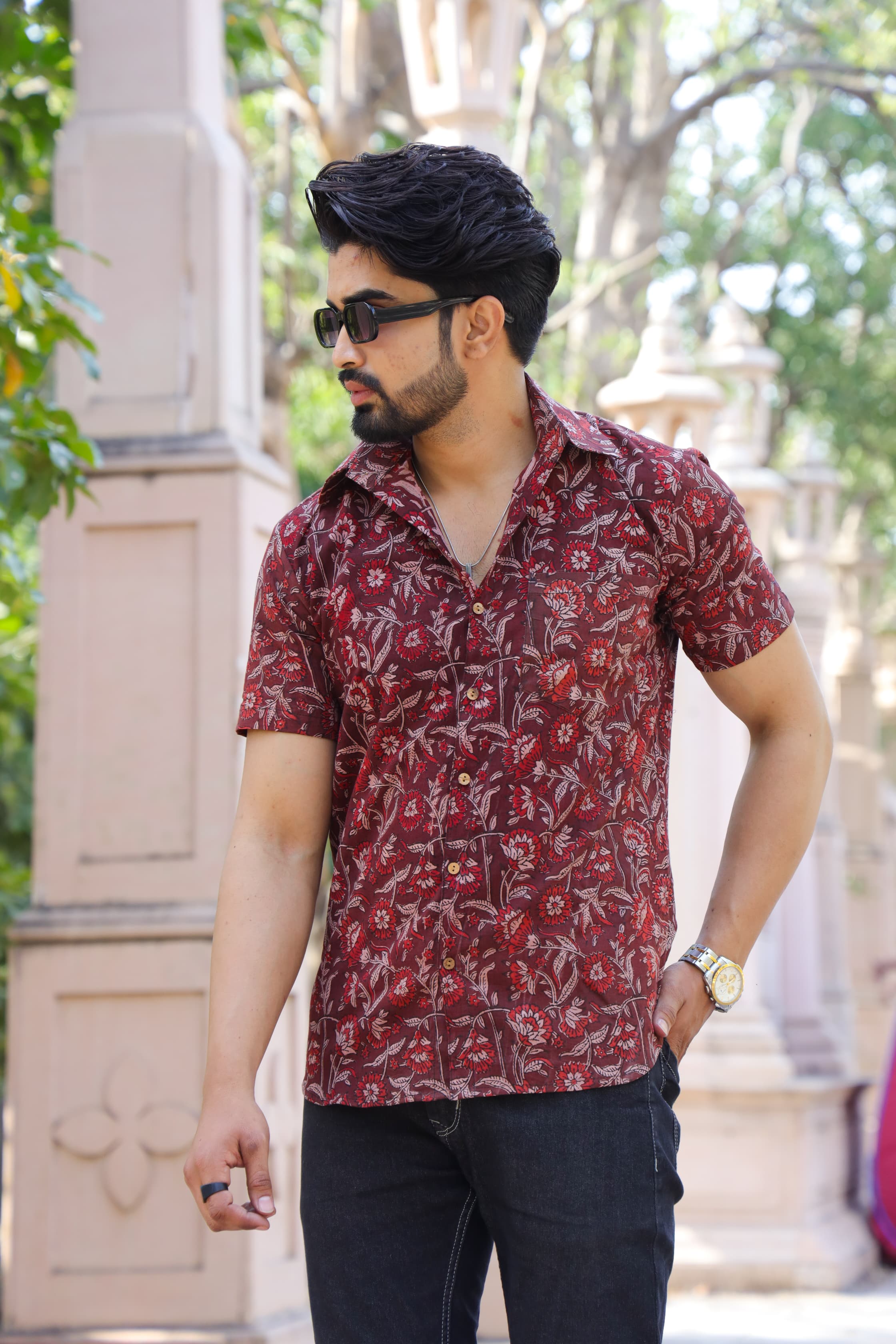 Chic Couple Set Cotton - One Piece & Half Sleeve Shirt