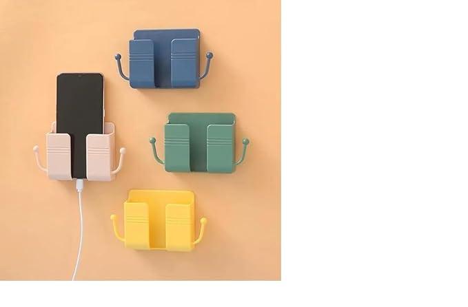 Wall Mount Phone Holder, Phone Stand with Adhesive and Data Cable Receiving Hole Default Title