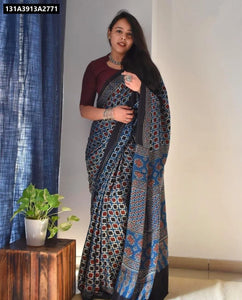 Buy Chanderi Cotton Digital Print Saree for Women | Ethnic & Casual Wear Online