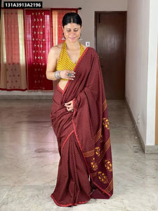 Buy Chanderi Cotton Digital Print Saree for Women | Vibrant Daily & Ethnic Wear Online