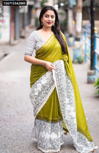 Chanderi Cotton Saree Hand-Block Printed for Women | Daily & Festive