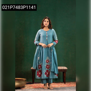 Chanderi Silk Embroidered Suit for Women | Festive Designer Ethnic Wear