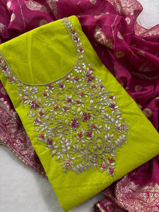 Chanderi Zardogi Handwork Kurta Set for Women | Festive & Occasional