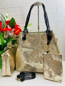 Chic Crocodile Embossed Tote Bag Set for Women | Office & Everyday