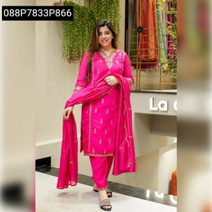 Chic Embroidered Chanderi Suit Set Women's | Festive & Party Wear