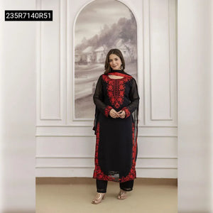 Chic Fox Blooming Georgette Embroidered Kurta Set for Women | Festive & Party Wear