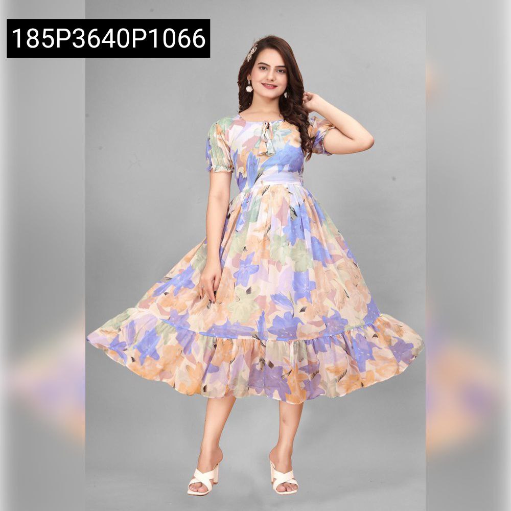 Chic Georgette Floral Midi Dress Women's | Party & Casual TREND BUY Chic Georgette Floral Midi Dress Women's | Party & Casual TREND BUY