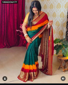 Chic Hand-Dyed Cotton Silk Saree for Women | Festive & Party Wear Ethnic Wear Online
