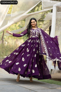 Chic Sequin Georgette Gown for Women's | Glamorous Party Wear