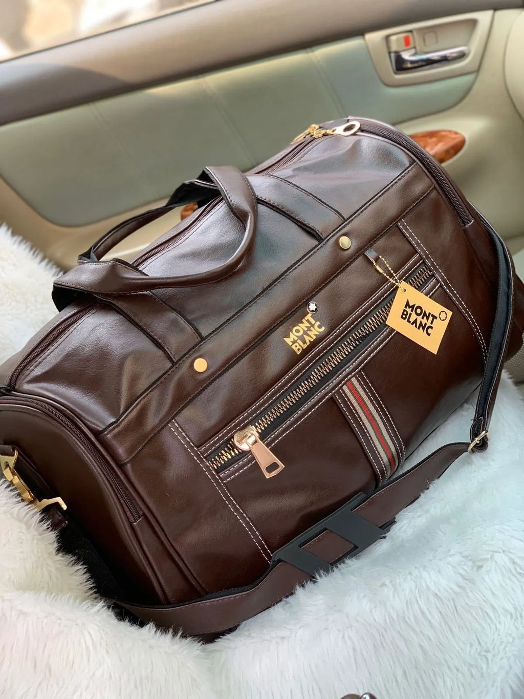 TRENDBUY Premium Duffle Travel Bag in Coffee Brown