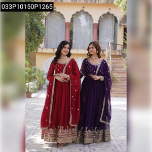 Chic Women's Embroidered Gown | Vogue Party Wear Dress