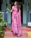 Chic Women's Pure Linen Saree with Tassels | Festive & Celebration Ready