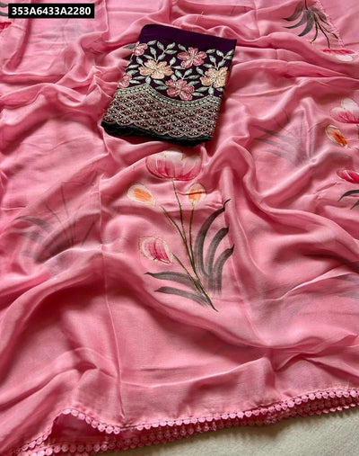 Buy Chiffon Floral Digital Print Saree for Women | Party & Festive Ethnic Wear Online