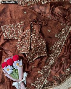 Buy Chiffon Silk Saree for Women | Zari & Sequence Work Festive Ethnic Wear Online