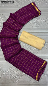 Chiffon Zari Checks Saree for Women | Lightweight Festive & Ethnic Wear Online