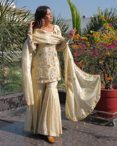 Chinnon Embroidered Sharara Set for Women | Festive Ready