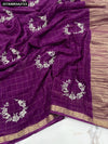 Chinnon Viscose Chex Embroidery Saree for Women - Effortless Elegance Ethnic Wear