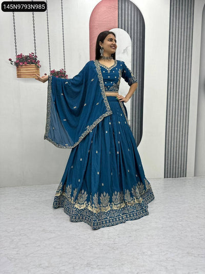 Chinon Embroidered Lehenga for Women | Festive & Wedding Wear