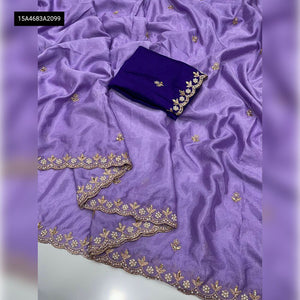 Chinon Handwork Embellished Saree for Women | Festive & Party Wear