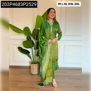 Chinon Silk Designer Kurti Pant Dupatta Set for Women | Festive & Party Wear