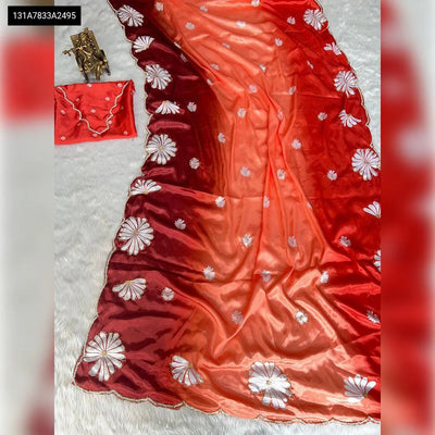 Buy Chinon Silk Digital Print Ombre Saree for Women | Festive & Ethnic Wear Online