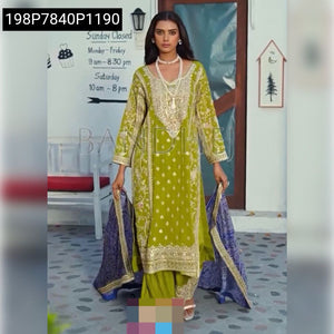 Chinon Silk Embroidered Kurti Pair Women's | Party Wear