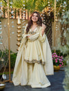 Chinon Silk Real Mirror Work Top Palazzo Dupatta Set Women's | Festive Wear