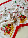 Christmas Digital Print Shinon Saree for Women | Festive