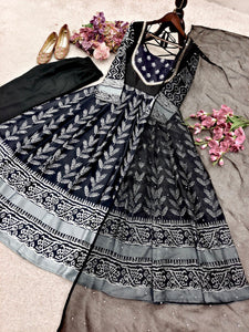 Cinon Silk Digital Print Gown Set for Women | Festive Wear