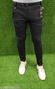Lycra Track Pants for Men (Black & Green, 28) (Pack of 2) | TRENDBUY