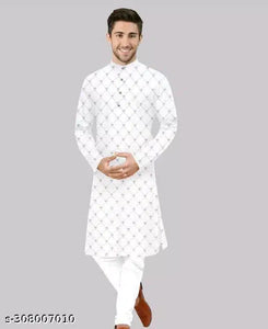 Cotton Kurta for Men (White, S) | TRENDBUY