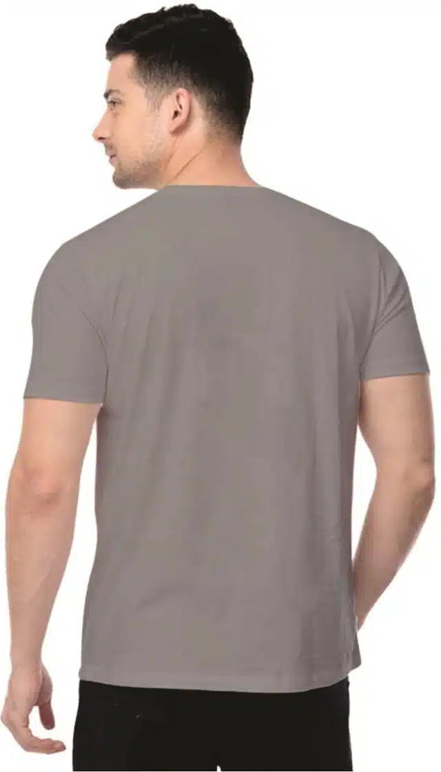 Men's grey half-sleeves printed t-shirt