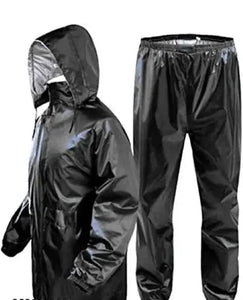 Polyester Full Sleeves Rainsuit Set for Men (Black, M) | TRENDBUY
