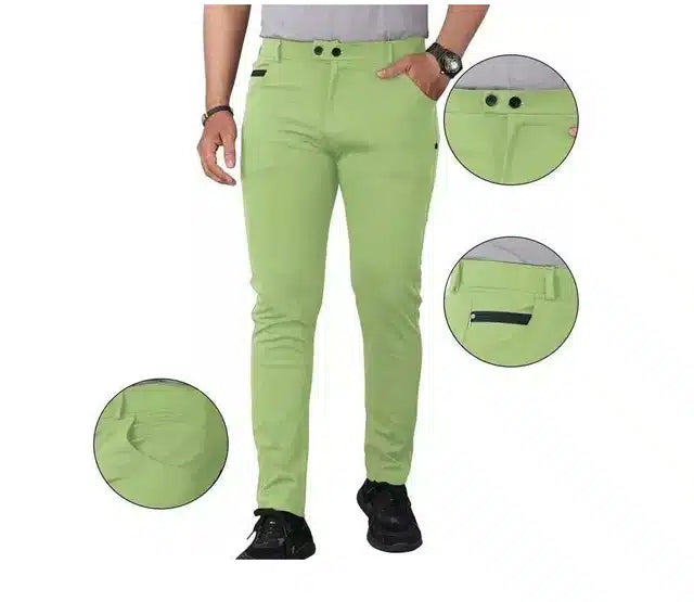 Men's green casual trousers