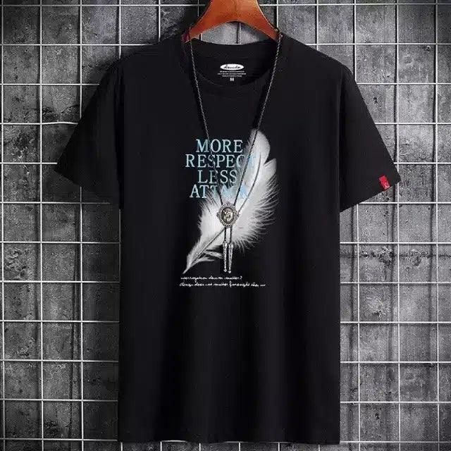 Printed Half Sleeves T-Shirt for Men (Black, L) - TREND BUY