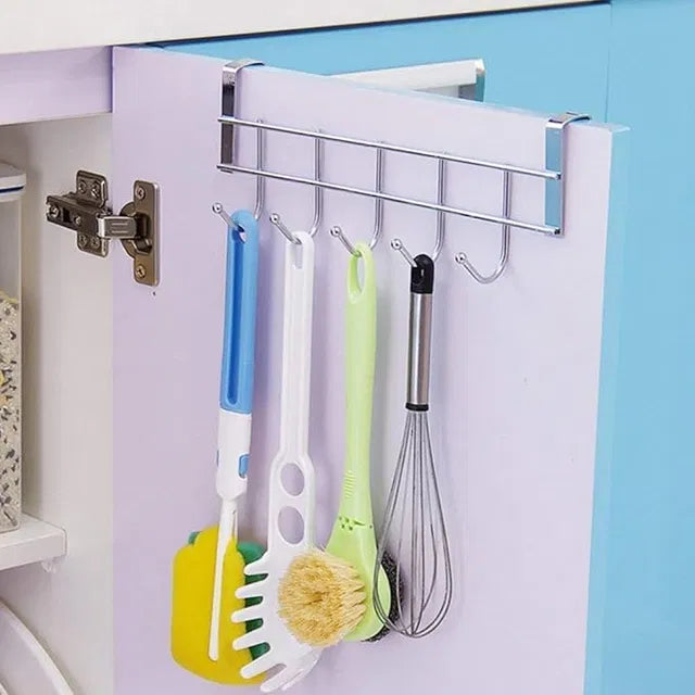 Stainless steel over the door hook hanger for towels, coats, and robes